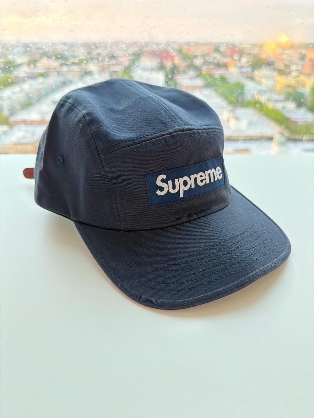 Supreme Croc-Strap Navy Box Logo Camp Cap 2013